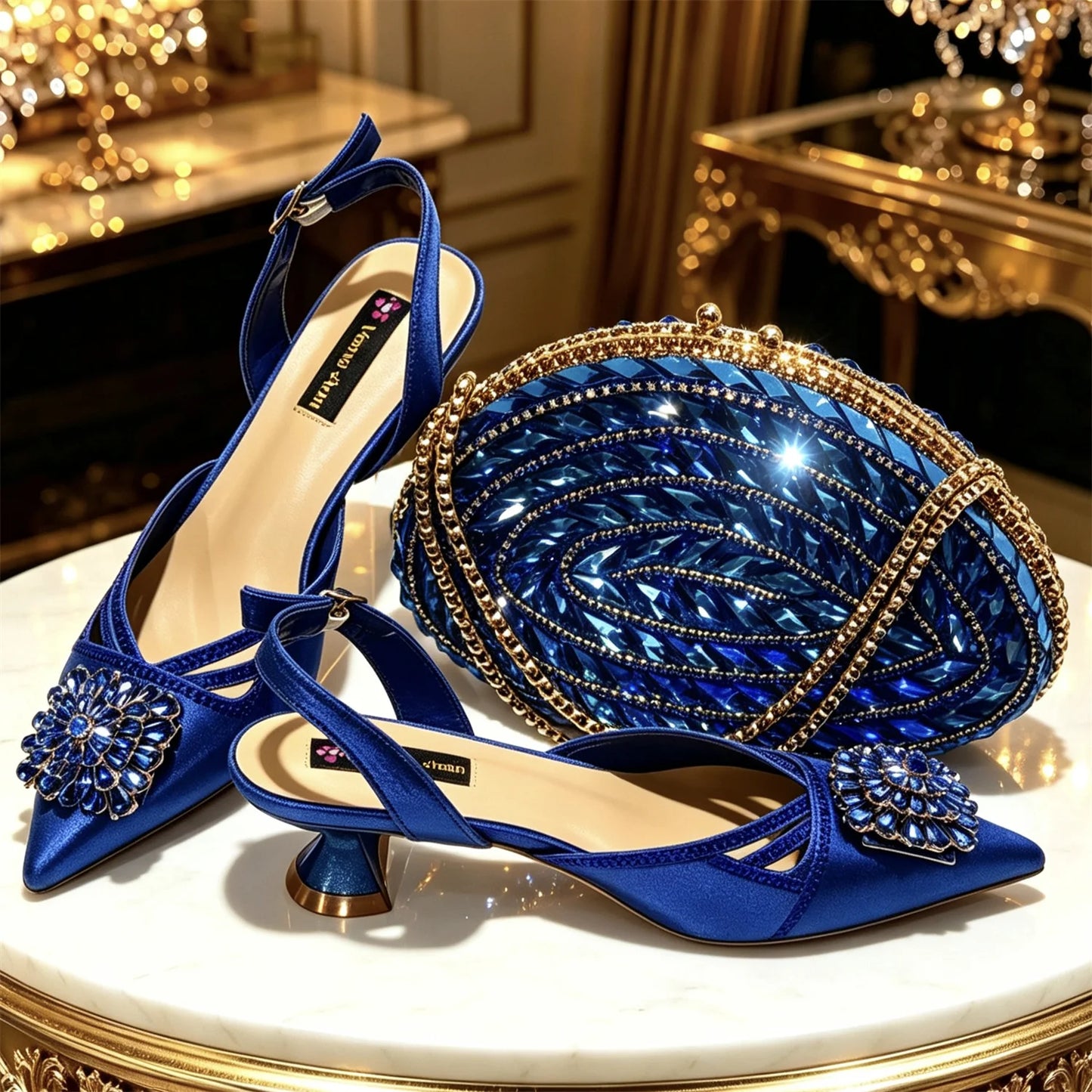 Shiny Red Color Shoes and Bag Elegant Handbags and Medium Heel Shoes Beautiful Handmade Shoes for Wedding Party