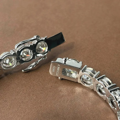 Full Moissanite Tennis Bracelet 925 Silver Plated 18k Gold for Women Man Wedding Party Fine Jewelry Can Pass Diamond Test