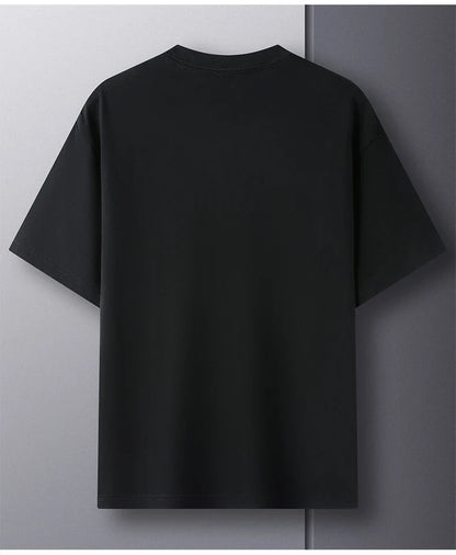 High quality 100% cotton short sleeve men's T-shirt summer round neck loose casual solid color plus size breathable top women