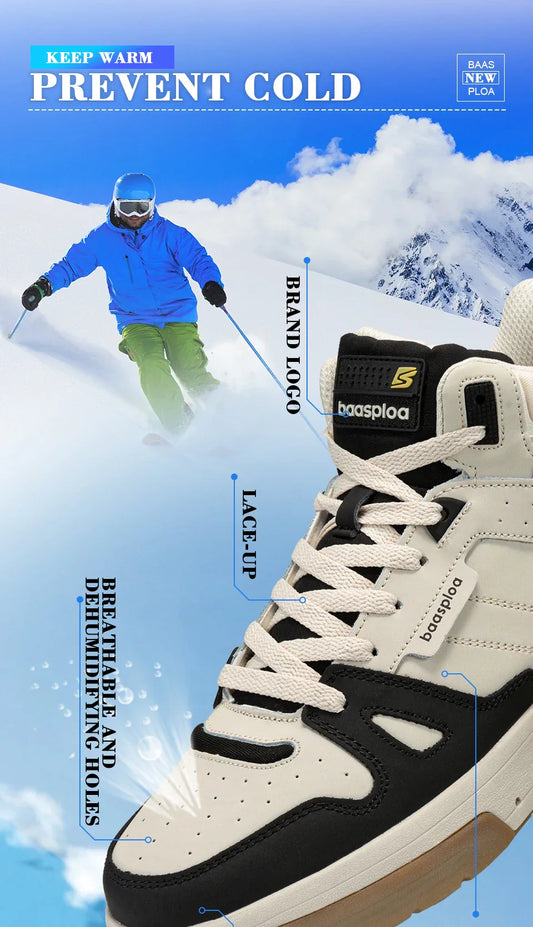 Men Winter Sneakers Casual Skateboard Shoes for Men Comfort Plush Warm Cotton Shoes Non-Slip Outdoor Male Sneakers