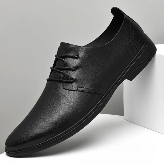 Classic Dress Mens Flats for Wedding Men Oxfords Shoes Fashion Casual Footwear Men New Genuine Leather for Male Walking Shoes