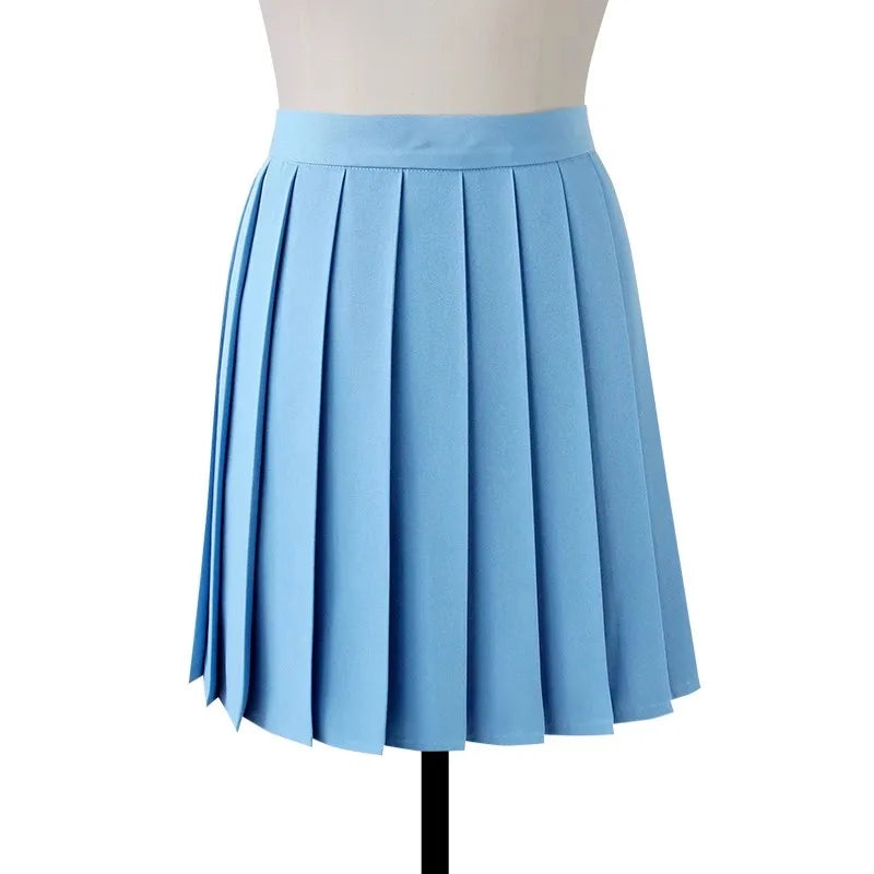 Women High Waist Pleated Midi Skirt Y2k Summer Knee-length Preppy Style Harajuku  Hot Street School Cosplay Casual Female Faldas