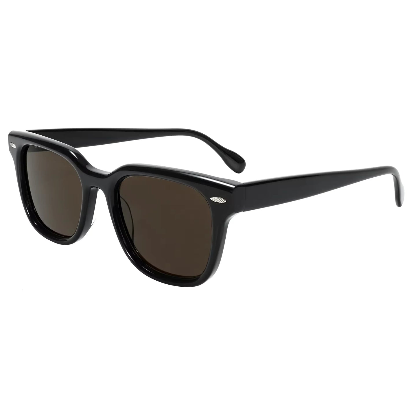 Black Acetate Sunglasses Vintage Rivet UV400 Non Polarized Lens Unisex High End Designer Sun Glasses Retro