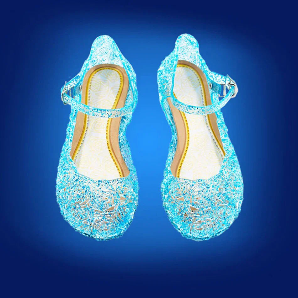 Toddler Infant Kids Baby Girls Summer Crystal Sandals Frozen Princess Jelly High-Heeled Shoes Party Dance Shoes Snow White Shoes