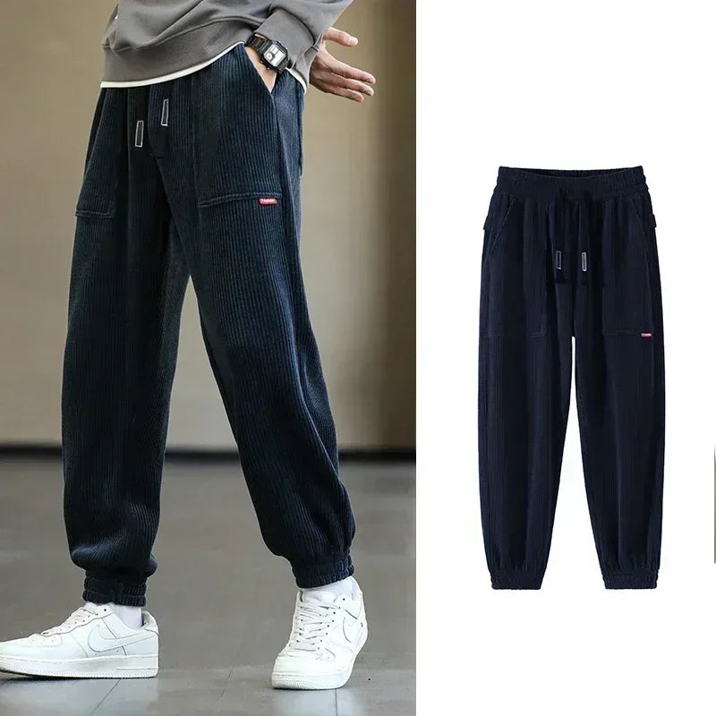 Pants Men Loose Fit Baggy Sweatpants Casual Fashion Streetwear Trend Autumn Winter Harem Joggers Trouser Male Plus SIze