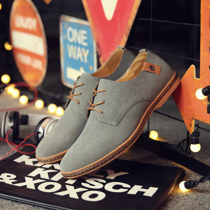 Men's Spring Suede Casual Oxfords Shoes Breathable Comfort Matte Finish Business Shoes Classic Sneakers Footwear Dress Shoes