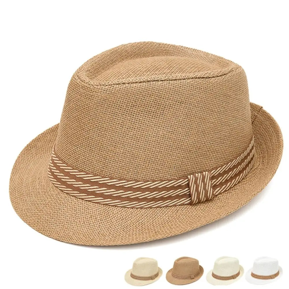 Lightweight Linen Belfry Trilby Hat Sun Protection Versatile Panama Trilby Hat Short Brim Breathable Fedora Sun Hat Travel