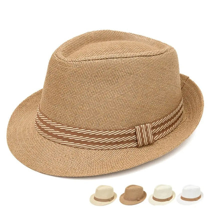 Lightweight Linen Belfry Trilby Hat Sun Protection Versatile Panama Trilby Hat Short Brim Breathable Fedora Sun Hat Travel