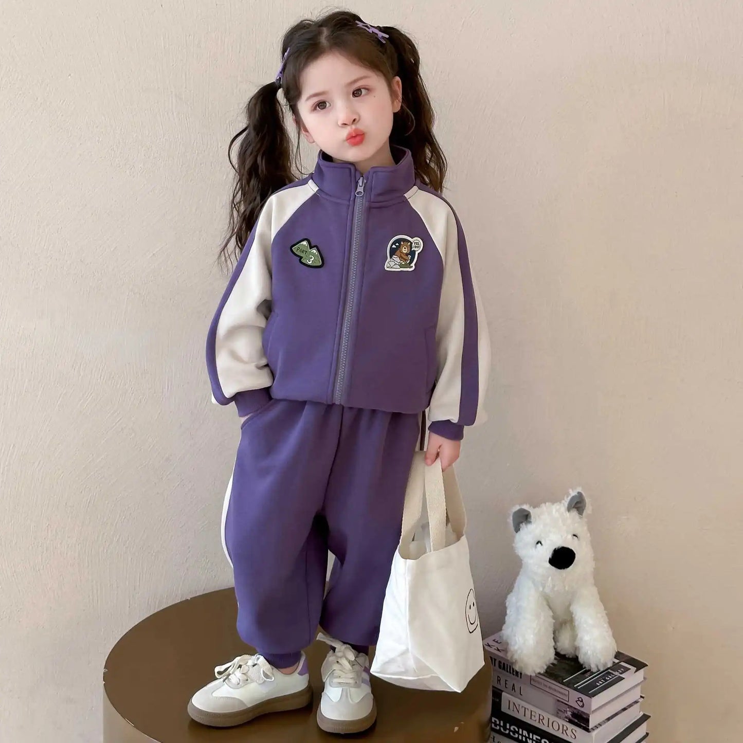 Summer Baby Girls Boys Cotton Leisure Contrast Zip Sweatshirt Jacket+Sweatpant Set School Kid 2PCS Tracksuit Child Outfit 2-12Yr
