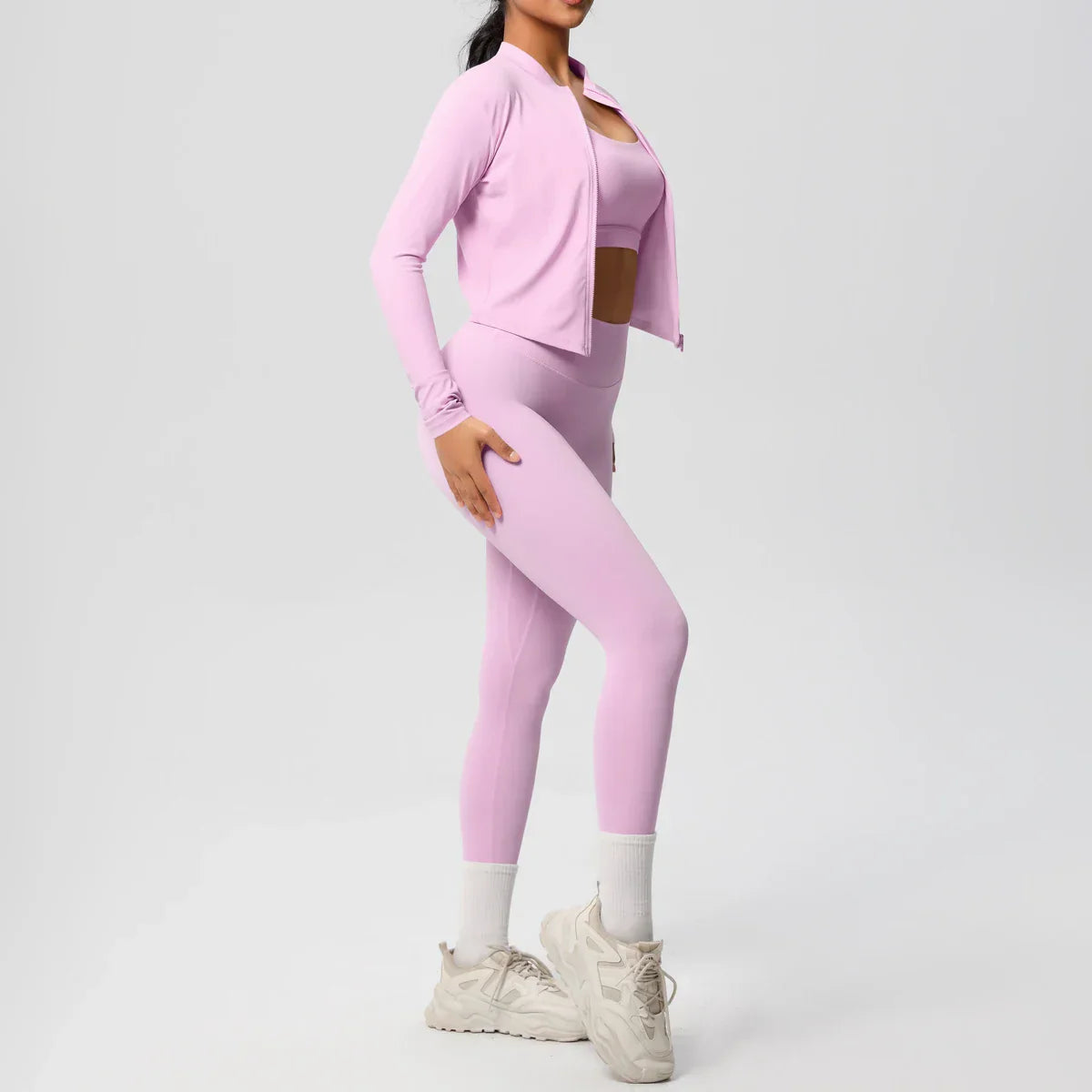 3pcs Sportswear Yoga Set Gym Sports Bra Zipper Jacket Leggings Clothes Sportswear Yoga Suits For Women Fitness Set Tracksuit