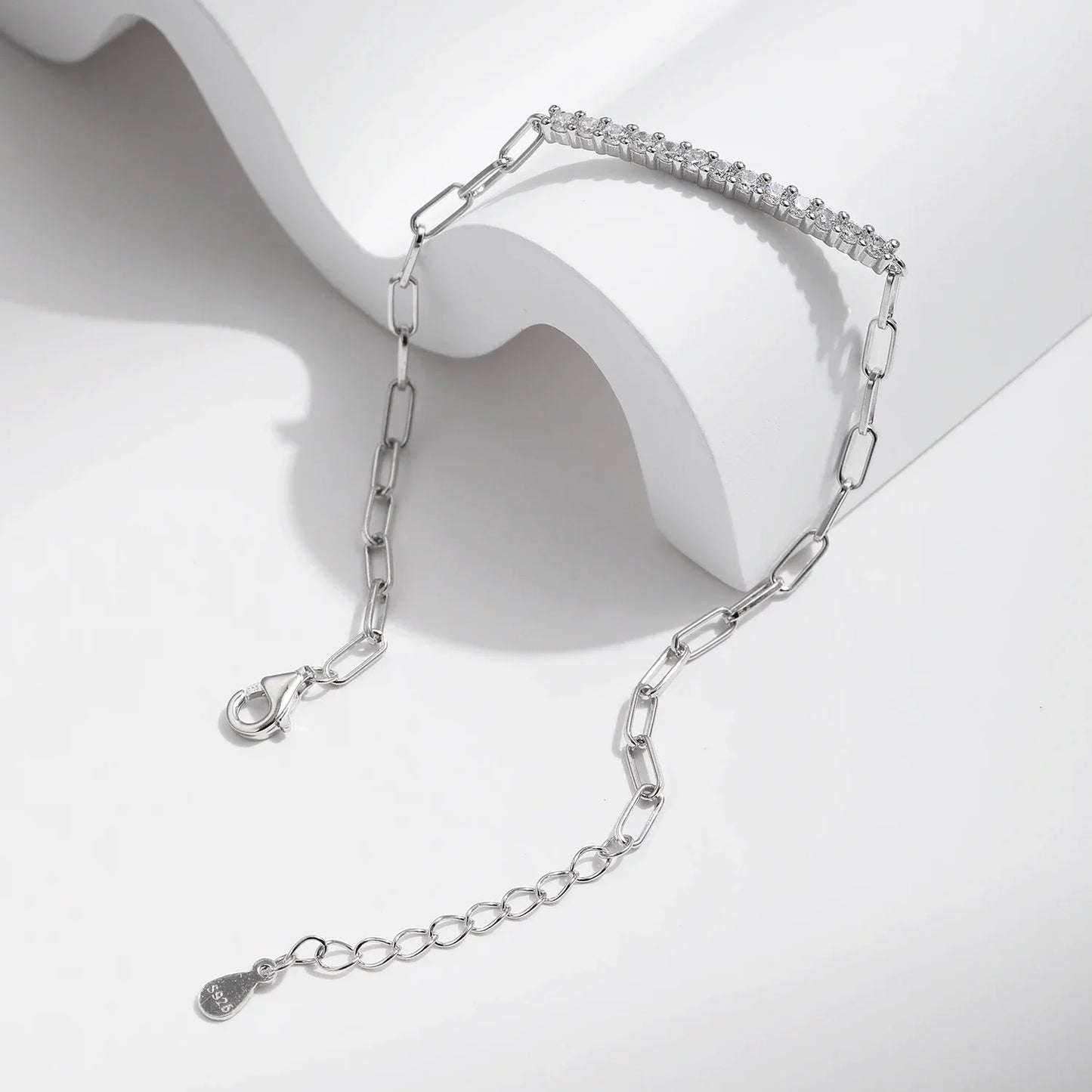 Sparkling D Color Moissanite Bracelet 925 Sterling Silver Lock Stackable Trendy Bracelets For Women Jewelry With Gift Box
