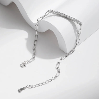 Sparkling D Color Moissanite Bracelet 925 Sterling Silver Lock Stackable Trendy Bracelets For Women Jewelry With Gift Box