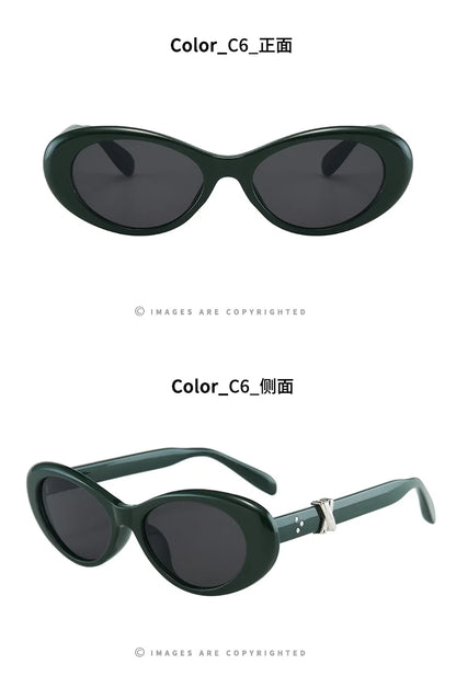 Vintage Oval Sunglasses NEW Women Luxury Brand Designer Small Oval Sun Glasses Retro Fashion Shades Men Eyegalsses Gafas De Sol