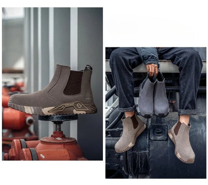 steel toe work boots for men industrial construction work protection shoes anti smash anti puncture safety shoes without laces