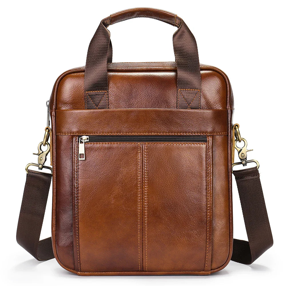 Men's Shoulder Bags Genuine Leather Crossbody Messenger Bag For 13.3 Inch Laptop Briefcase Leather Man Handbags 8577