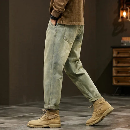 Men's 95% Cotton Jeans High Quality Loose Harem Pants Fashion Baggy Casual Outdoor Work Denim Pants Brand Men's Clothing