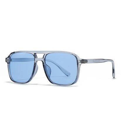 2026 Ins Retro Double Bridge Square Women Sunglasses Fashion Leopard Print Gradient Lenses Men Trend Gafas De Sol UV400