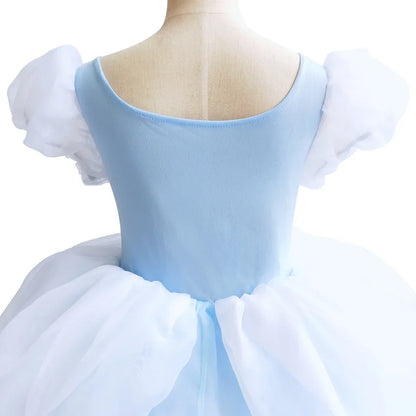 2026 Classic Cendrillon Costume Deluxe Lace Dress Birthday Party Role Play Princess Pretend Fairy Tale Grace Ball Gown for Kids