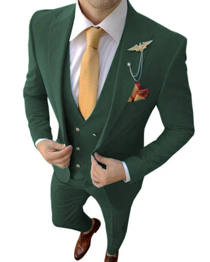 12 Colors Formal Business Men Suit Costume Homme Tuxedos For Wedding Bridegroom 3 Pcs Prom Slim Fit Blazers Jacket Pant Vest