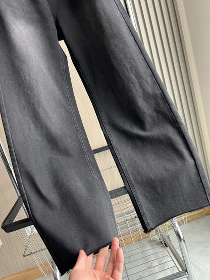 Wide-leg high-waisted jeans  women's classic everything with five pockets washed soft comfortable ultra-long jeans6045022