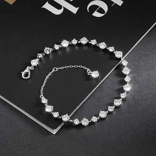 Nouveau bracelet de tennis en Moissanite pleine D couleur 3/4mm pour femmes, en argent S925, certifié GRA, maillons de diamants, cadeau