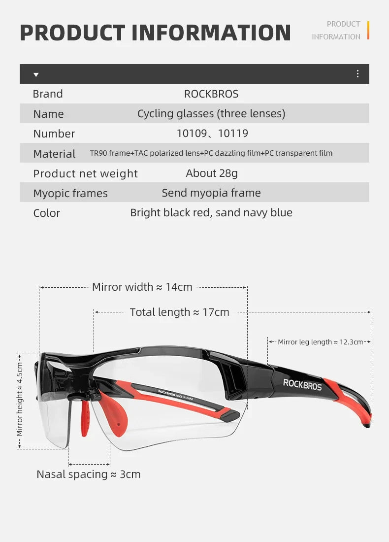 Polarized Cycling Glasses Men Sports Sunglasses Road MTB Mountain Bike Bicycle Riding Protection Goggles Eyewear 5 Lens