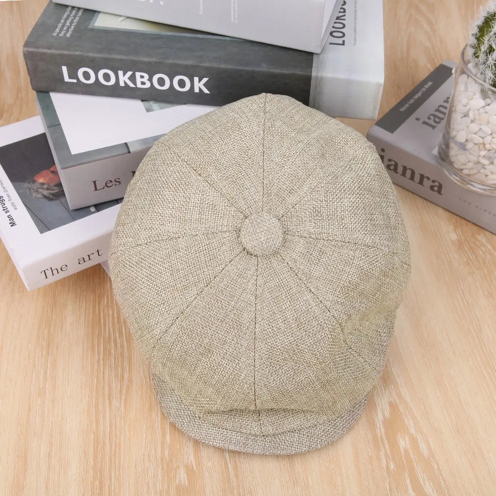 Men Retro Beret British Hats Wool Blend Vintage Herringbone Tweed Men Casual Fashion Hat Flat Keep Warm Caps Gifts