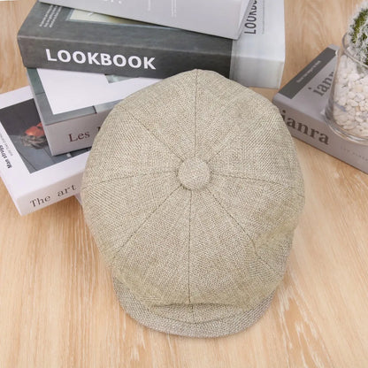 Men Retro Beret British Hats Wool Blend Vintage Herringbone Tweed Men Casual Fashion Hat Flat Keep Warm Caps Gifts