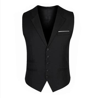 Men Suit Vest British Style Solid Single-breasted Sleeveless Male Waistcoat Slim Breathable Business Casual Man Vest