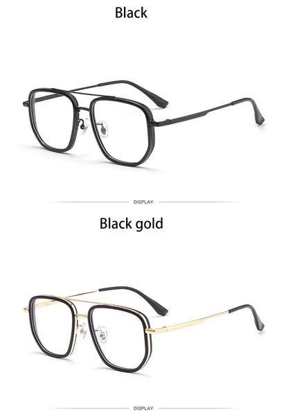 Ultra Lightweight Titanium Frame TR90 Retro Polygonal Eyeglasses Frames Anti Blue Light Glasses Customizable Prescription