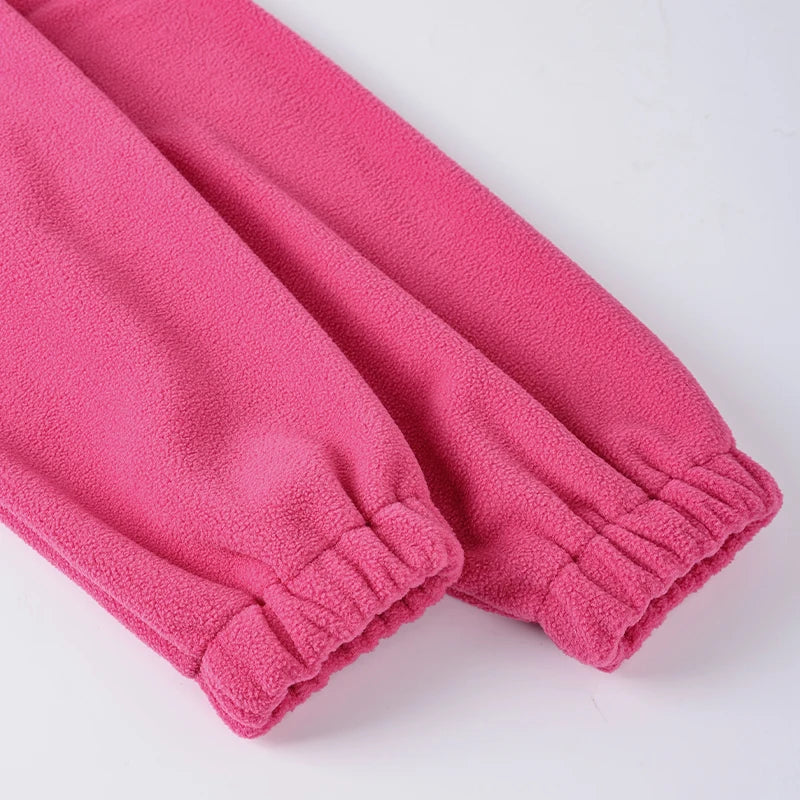 Original Pink Winter Lamb Fleece Hoodie Women Zipper Lapel Pullover флисовая кофта женская кофта женская