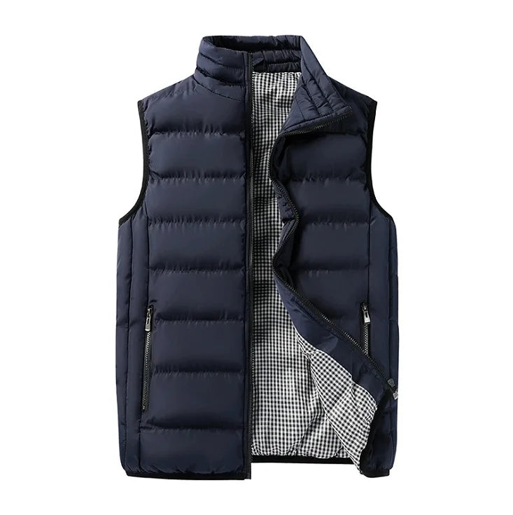 Men Vest Windproof Vest Men Jacket Sleeveless Vest Winter Jacket Casual Coat Men Down Cotton Warm Thick Waistcoat Thick Gilet