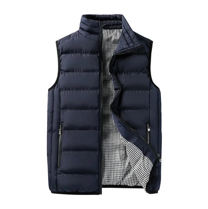 Men Vest Windproof Vest Men Jacket Sleeveless Vest Winter Jacket Casual Coat Men Down Cotton Warm Thick Waistcoat Thick Gilet