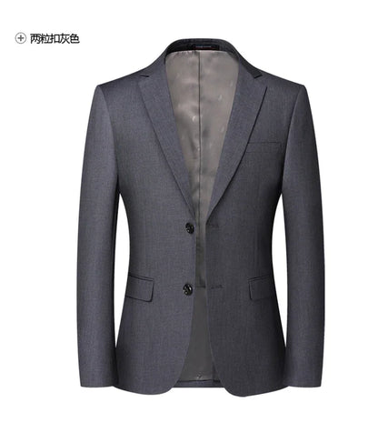 Solid Color Blazer New Men's Fashion Business Solid Color British Style Professional Work Groom Wedding Dress Best Man Blazer