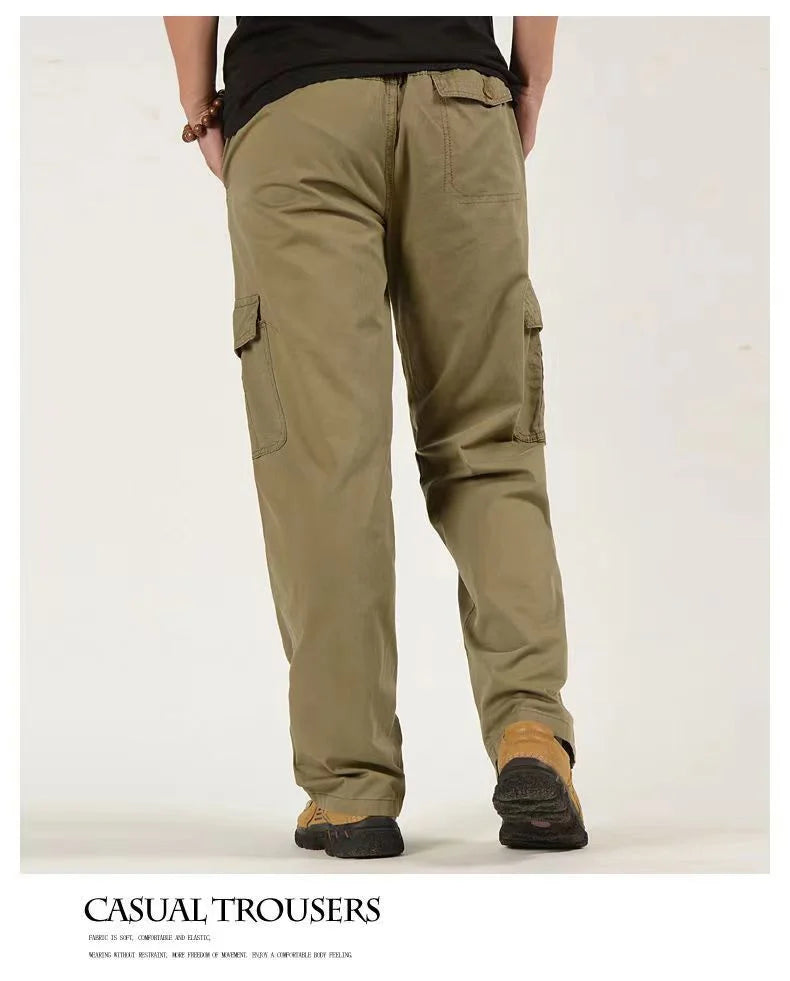 6XL Winter Men Fleece Pants Large size Mens Cargo Pants Trousers  Men Sports Sweatpants Thicken Style Trousers Jogger Pants Male