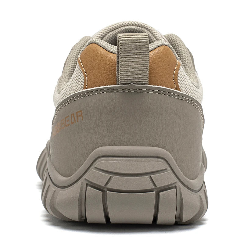 Wide Toe Running Shoes Unisex Minimalist Artificial Leather Walking Sneakers Lace Up Lightweight Breathable Shoes