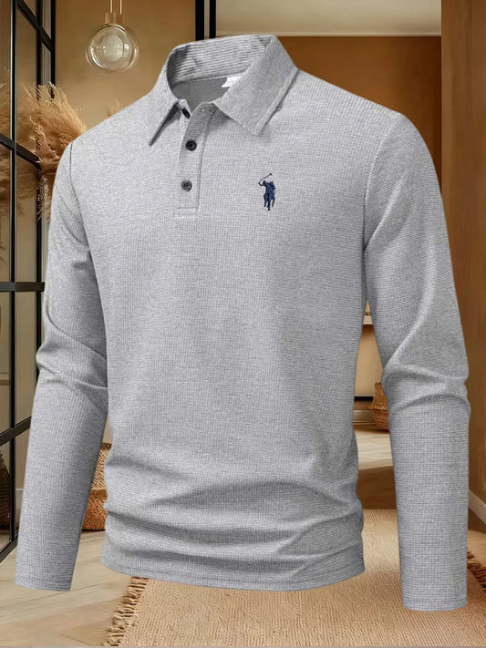 Men's polo shirt long sleeved high-end brand exquisite embroidery 2025 Spring and Autumn casual breathable fashion T-shirt top
