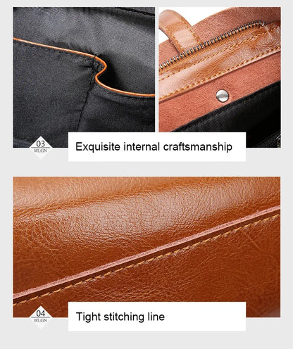 2024 Office Hand Shoulder Bags For Women Tote Cow Leather Bag Ladies Genuine Leather Handbags Big Women Bag Large Vintage Female