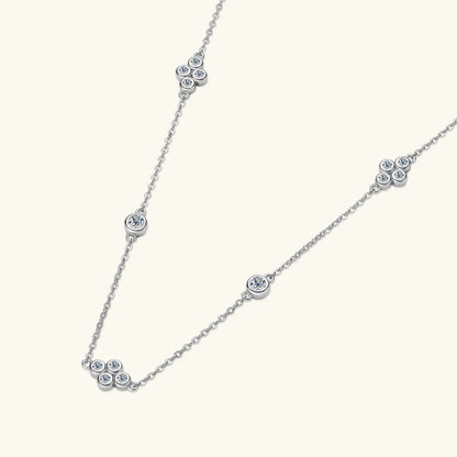 925 Sterling Silver Choker Necklaces 3mm Moissanite Clover Necklace for Women Neck Chain Female Jewelry Gift