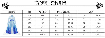 Elsa Dress for Girls Elsa Costume Snow Queen Anna Dress Cosplay Birthday Party Children Kids Carnival Girl Halloween Costume