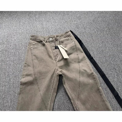 Brand New Rick Sand Zipper Pocket Fit elasticity slim fit PANT Jeans Cotton Denim Pants Comfort Casual Jeans Size S M L XL #A4