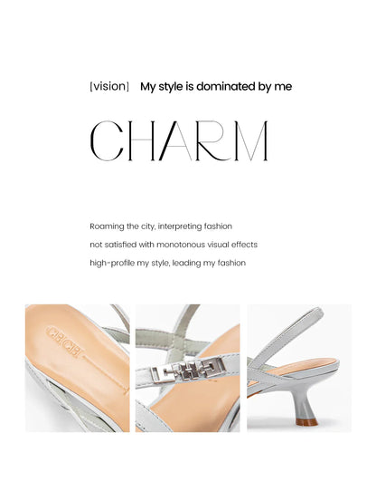 Heels Women's New Comfortable Sheepskin Leather Low Heel Sandals Wedding Banquet Women's Shoes
