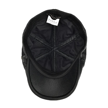 Lambskin Leather Ivy Newsboy Caps 6 Panel Cabbie Beret Hat Ivy Irish Gatsby Flat Driving Beret