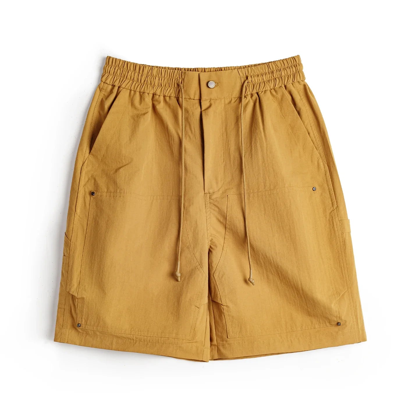 Vintage Mountain Series Lightweight Cargo Shorts Retro Double Knee Wide Leg Logger Style Outdoor Camping Men Summer