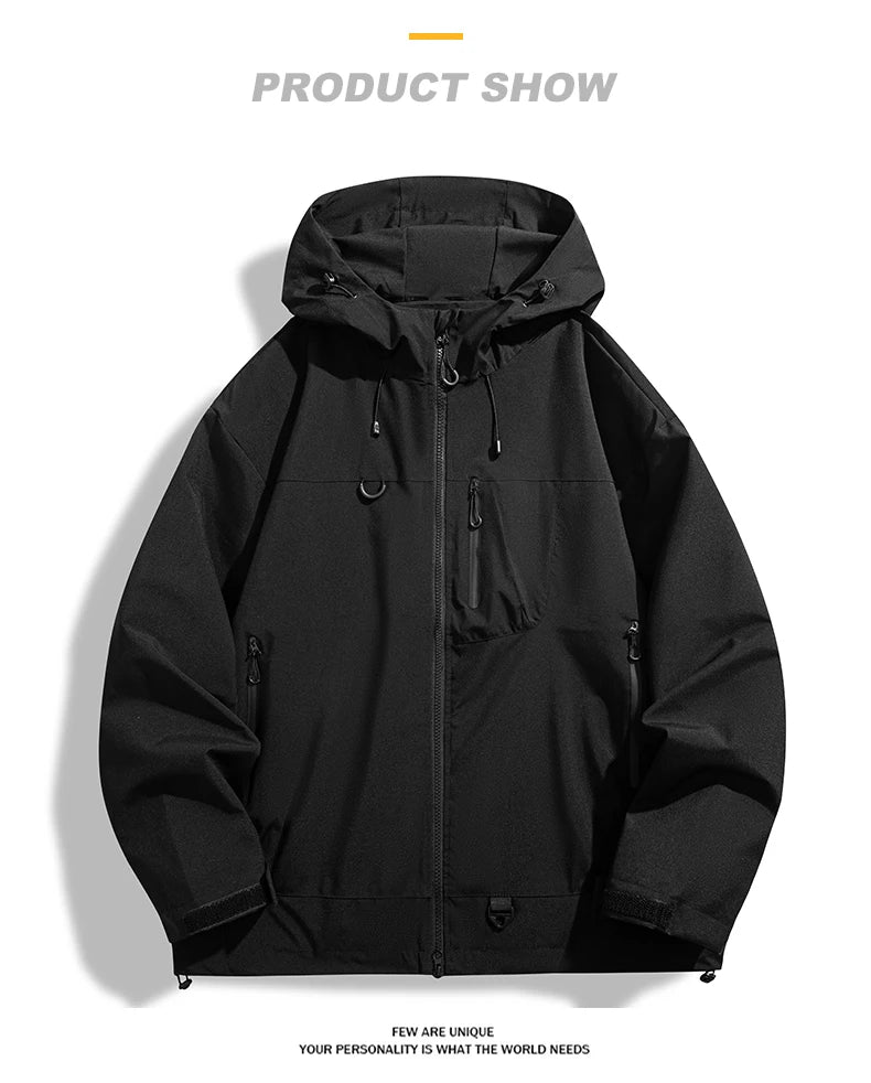 Unisex Waterproof Windbreaker Outdoor Sport Windproof Single-Layer Jacket Men Women Hiking Climbing Trekking Rain Coat