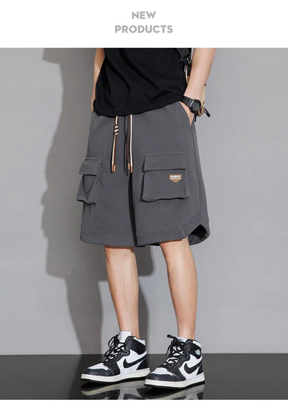 2024 Mens Shorts Summer Knee Length Casual Bermuda Male Y2k Sport Basketball Loose Cool Oversize Big Size Fashion Breeches Black