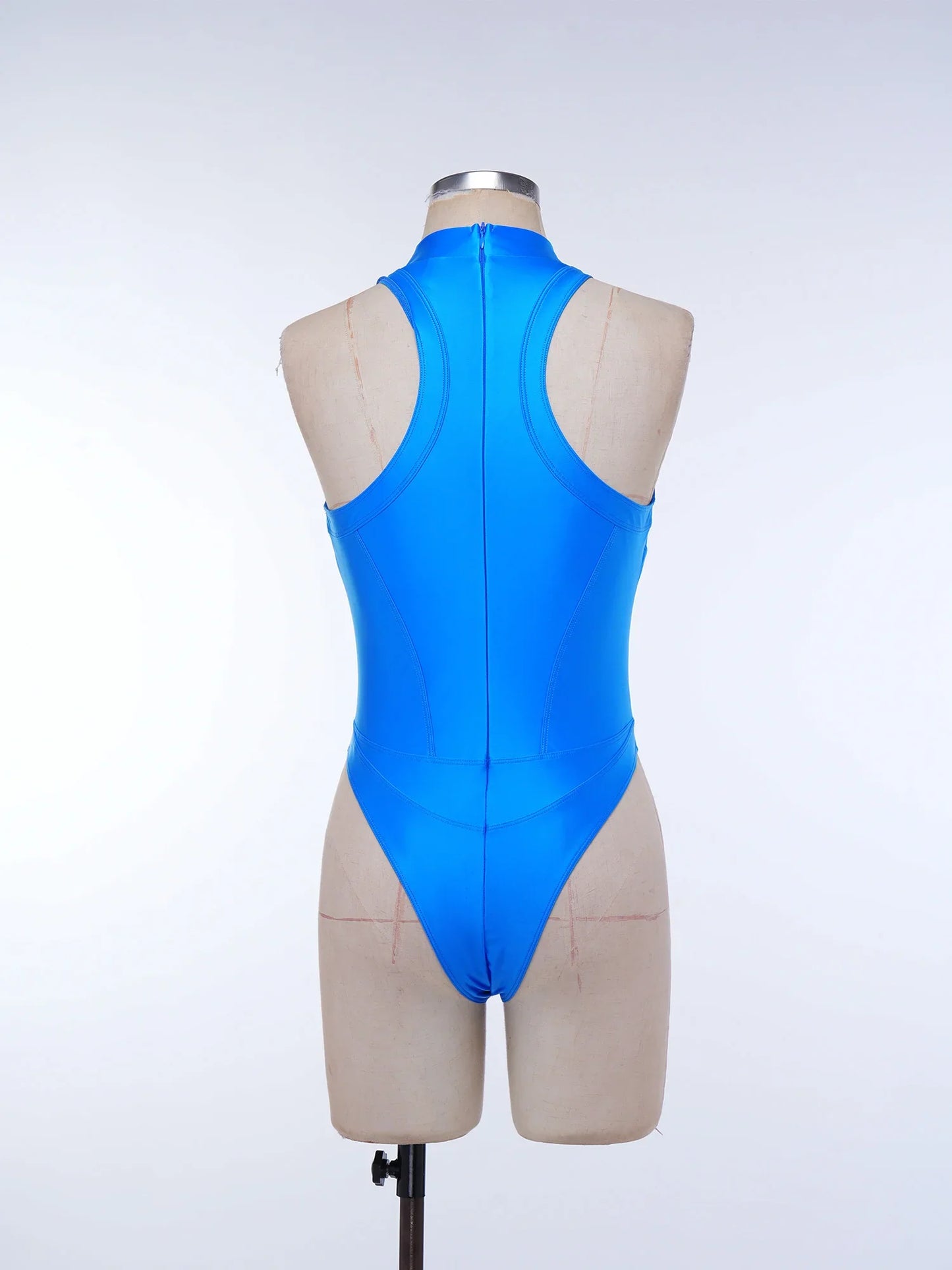 Womens Oil-shiny One-piece Bathing Suit Quick-drying Sleeveless Flat Seams High Cut Bodysuit Swimwear for Pool Beach Surfing