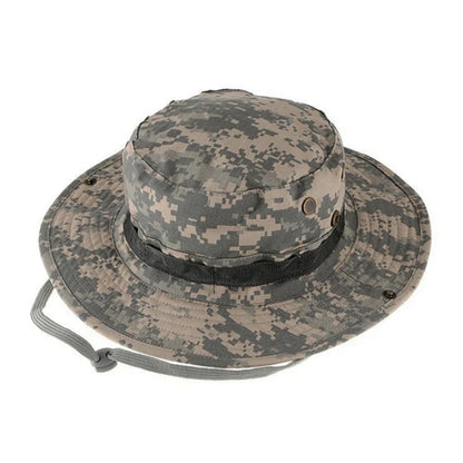 Camouflage Tactical Boonie Hats Camping Climbing Bucket Sniper Hat Men Outdoor Fishing Hiking Cap Sun Protective Boonie Caps