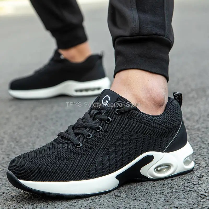 Air Cushion Work Safety Shoes For Men Women Breathable Work Sneakers Steel Toe Work Shoes Anti-puncture Safety Protective Shoes