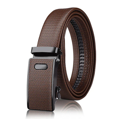 Men's Leather Belt with Automatic Buckle, Korean Version Trendy and Casual Middle-Aged and Young Business Leather Pants Belt